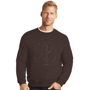 Shirts Crewneck Sweater, Unisex / Small / Dark Chocolate Vitruvian Groot