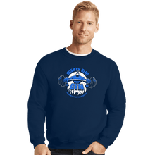Load image into Gallery viewer, Shirts Crewneck Sweater, Unisex / Small / Navy Mighty Blue Gym
