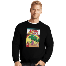 Load image into Gallery viewer, Shirts Crewneck Sweater, Unisex / Small / Black Action Cowmics