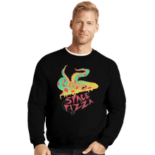 Load image into Gallery viewer, Shirts Crewneck Sweater, Unisex / Small / Black Space Pizza