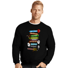 Load image into Gallery viewer, Daily_Deal_Shirts Crewneck Sweater, Unisex / Small / Black Horror Town