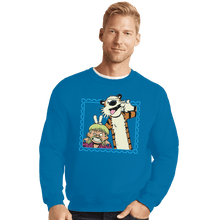 Load image into Gallery viewer, Shirts Crewneck Sweater, Unisex / Small / Sapphire Exotic Joe and Tiger