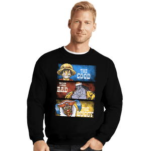 Daily_Deal_Shirts Crewneck Sweater, Unisex / Small / Black The Good, The Bad, The Buggy