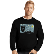 Load image into Gallery viewer, Shirts Crewneck Sweater, Unisex / Small / Black Starry DireWolf