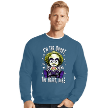 Load image into Gallery viewer, Daily_Deal_Shirts Crewneck Sweater, Unisex / Small / Indigo Blue I'm The Ghost With The Heart