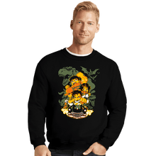Load image into Gallery viewer, Shirts Crewneck Sweater, Unisex / Small / Black Cadillacs and Dinosaurs Heroes