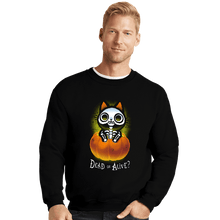 Load image into Gallery viewer, Daily_Deal_Shirts Crewneck Sweater, Unisex / Small / Black Schrodinger Halloween