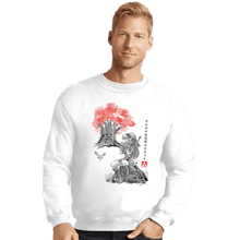 Load image into Gallery viewer, Shirts Crewneck Sweater, Unisex / Small / White The Great Deku Sumi-e