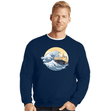 Load image into Gallery viewer, Daily_Deal_Shirts Crewneck Sweater, Unisex / Small / Navy The Great Wave of the Ringwraiths