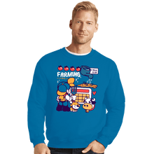 Load image into Gallery viewer, Shirts Crewneck Sweater, Unisex / Small / Sapphire Farmer Days