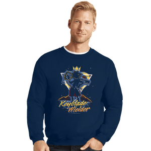 Shirts Crewneck Sweater, Unisex / Small / Navy Retro Keyblade Wielder