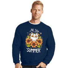 Load image into Gallery viewer, Daily_Deal_Shirts Crewneck Sweater, Unisex / Small / Navy Summer Kitten Sniffles