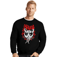 Load image into Gallery viewer, Shirts Crewneck Sweater, Unisex / Small / Black Black Metal Cat