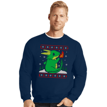Load image into Gallery viewer, Shirts Crewneck Sweater, Unisex / Small / Navy Ugly Dragon Christmas