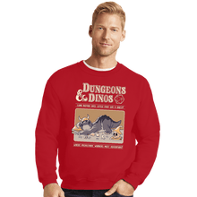 Load image into Gallery viewer, Daily_Deal_Shirts Crewneck Sweater, Unisex / Small / Red Dungeons And Dinos