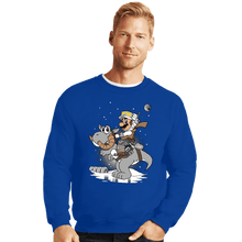 Load image into Gallery viewer, Shirts Crewneck Sweater, Unisex / Small / Royal Blue Mario Strikes Back