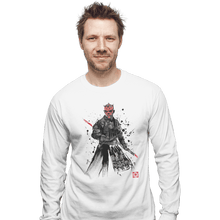 Load image into Gallery viewer, Shirts Long Sleeve Shirts, Unisex / Small / White Darth Lord Sumi-e
