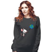Load image into Gallery viewer, Daily_Deal_Shirts Long Sleeve Shirts, Unisex / Small / Charcoal Mouse With World