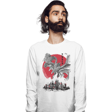 Load image into Gallery viewer, Shirts Long Sleeve Shirts, Unisex / Small / White The King Of Terror Attack Sumi-e