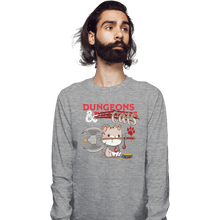 Load image into Gallery viewer, Shirts Long Sleeve Shirts, Unisex / Small / Sports Grey Dungeons And Cats
