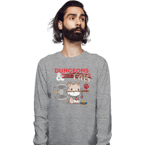 Shirts Long Sleeve Shirts, Unisex / Small / Sports Grey Dungeons And Cats