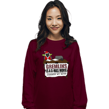 Load image into Gallery viewer, Shirts Long Sleeve Shirts, Unisex / Small / Maroon Gremlins Is A Christmas Movie