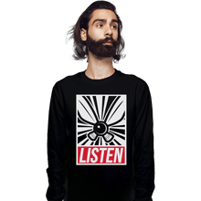Load image into Gallery viewer, Shirts Long Sleeve Shirts, Unisex / Small / Black Listen and Obey