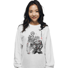 Load image into Gallery viewer, Shirts Long Sleeve Shirts, Unisex / Small / White Gold Experience Sumi-e