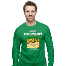Load image into Gallery viewer, Last_Chance_Shirts Long Sleeve Shirts, Unisex / Small / Irish Green Retro Fire Swamp