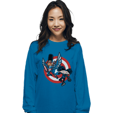 Load image into Gallery viewer, Daily_Deal_Shirts Long Sleeve Shirts, Unisex / Small / Sapphire Captain Tallhair And Football Soldier
