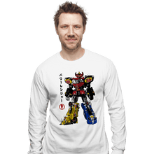Load image into Gallery viewer, Daily_Deal_Shirts Long Sleeve Shirts, Unisex / Small / White Mighty Morphin Megazord Sumi-e