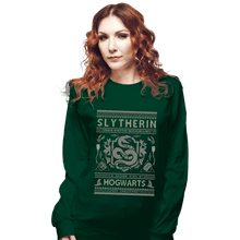 Load image into Gallery viewer, Shirts Long Sleeve Shirts, Unisex / Small / Forest Slytherin Sweater
