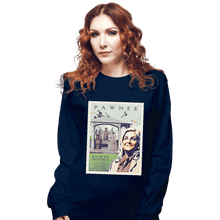Load image into Gallery viewer, Shirts Long Sleeve Shirts, Unisex / Small / Navy Explore Pawnee