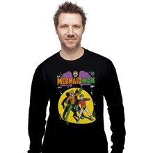 Load image into Gallery viewer, Shirts Long Sleeve Shirts, Unisex / Small / Black Mermaid Man