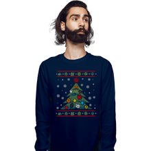 Load image into Gallery viewer, Shirts Long Sleeve Shirts, Unisex / Small / Navy Ugly RPG Christmas Shirt