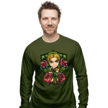 Load image into Gallery viewer, Secret_Shirts Long Sleeve Shirts, Unisex / Small / Military Green Link Crest