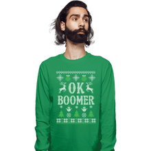 Load image into Gallery viewer, Shirts Long Sleeve Shirts, Unisex / Small / Irish Green OK Zoomer Ugly Christmas Sweater