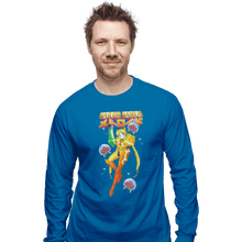 Load image into Gallery viewer, Shirts Long Sleeve Shirts, Unisex / Small / Sapphire Sailor Samus Power Suit