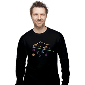 Daily_Deal_Shirts Long Sleeve Shirts, Unisex / Small / Black Neon DND Cat