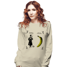 Load image into Gallery viewer, Shirts Long Sleeve Shirts, Unisex / Small / Natural The Olde Joke Of A Big Spoon And A Banana
