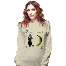 Load image into Gallery viewer, Shirts Long Sleeve Shirts, Unisex / Small / Natural The Olde Joke Of A Big Spoon And A Banana