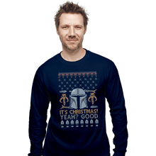 Load image into Gallery viewer, Shirts Long Sleeve Shirts, Unisex / Small / Navy Mandalorian Christmas