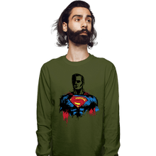 Load image into Gallery viewer, Shirts Long Sleeve Shirts, Unisex / Small / Military Green Return Of Kryptonian