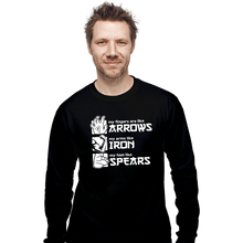 Load image into Gallery viewer, Daily_Deal_Shirts Long Sleeve Shirts, Unisex / Small / Black Arrows Iron And Spears