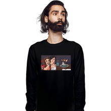 Load image into Gallery viewer, Shirts Long Sleeve Shirts, Unisex / Small / Black Aerith Yelling At A Cait Sith