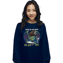 Load image into Gallery viewer, Shirts Long Sleeve Shirts, Unisex / Small / Navy RPG Life