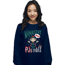 Load image into Gallery viewer, Daily_Deal_Shirts Long Sleeve Shirts, Unisex / Small / Navy Namastay PJs