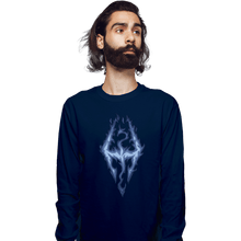 Load image into Gallery viewer, Shirts Long Sleeve Shirts, Unisex / Small / Navy Fus Ro Dah Blue
