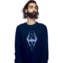 Load image into Gallery viewer, Shirts Long Sleeve Shirts, Unisex / Small / Navy Fus Ro Dah Blue