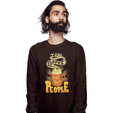 Load image into Gallery viewer, Shirts Long Sleeve Shirts, Unisex / Small / Dark Chocolate I Like Coffee